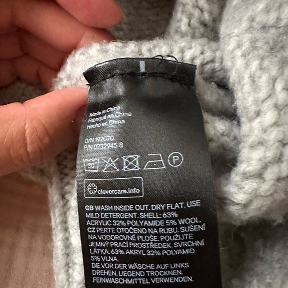 Oversized grey knit chunky sweater - Picture 4 of 4